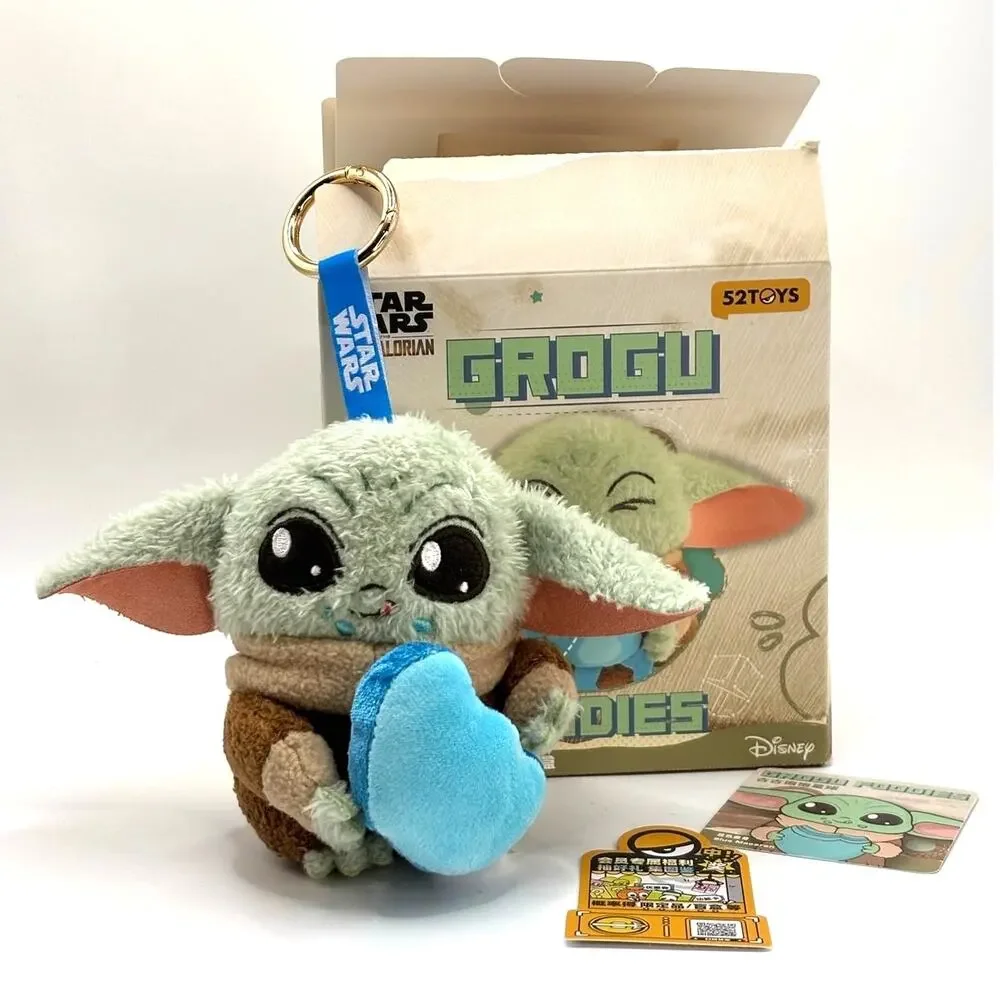 Disney x Star Wars x 52Toys Mandalorian & Grogu Plush Charm, Blue Macaron New
